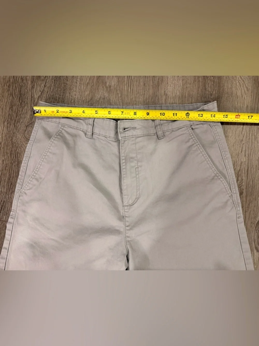 Classic Cotton Chino Shorts - Light Gray size youth 14
